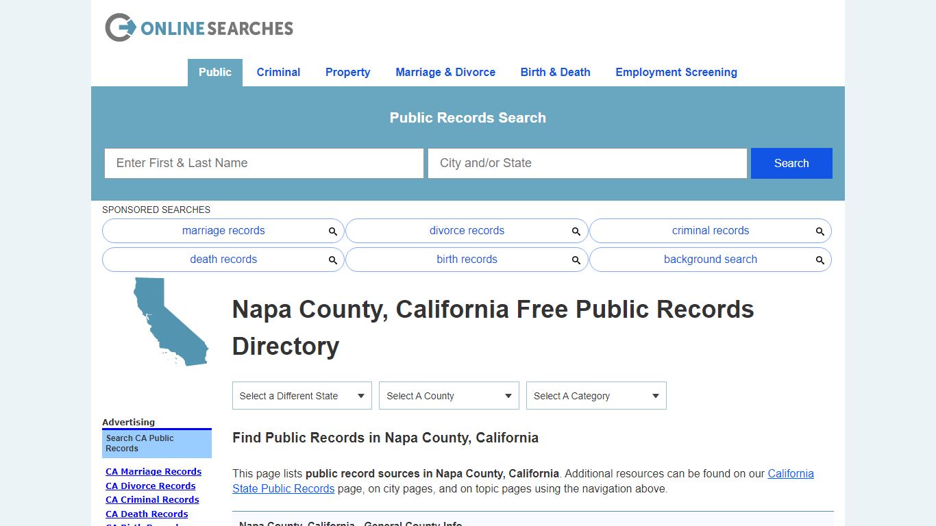Napa County, California Public Records Directory